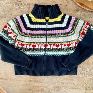 Teddy Fresh Fairisle zip cardigan sweater